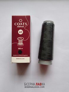Нитки для бісеру Coats Dabond 60 U9500 чорні, 500 м 2956 фото