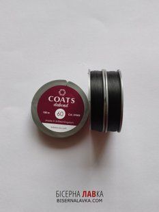 Нитки для бісеру Coats Dabond 60 U9500 чорні, 150 м 2952 фото