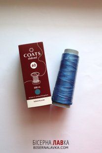 Нитки для бісеру Coats Dabond 60 U7341 сині, 500 м 3011 фото