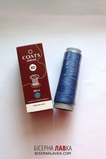 Нитки для бісеру Coats Dabond 80 U7341 сині, 500 м 3015 фото