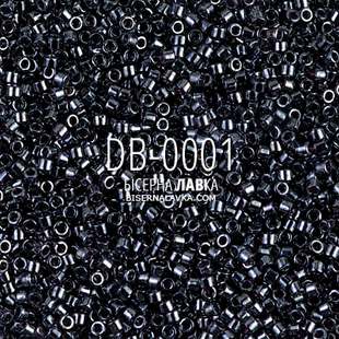 Бісер Miyuki Delica DB-0001 11/0 (гематитовий) 2764 фото